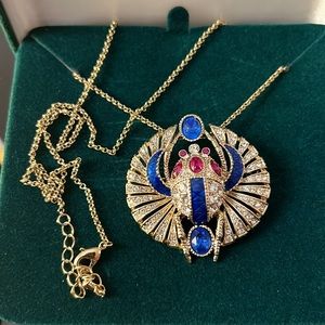 Clarion-Pell, princess grace of Monaco, Egyptian enamel rhinestone necklace